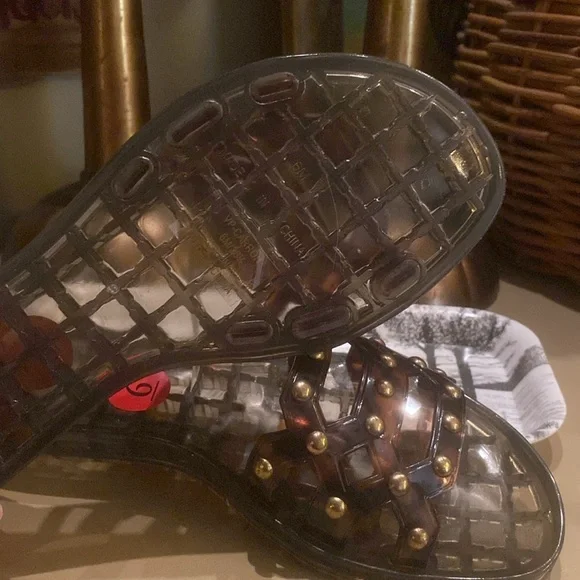SALE $15 - NWTO Vince Caputo tortoiseshell jelly slides - Size 6 - Picture 5 of 9